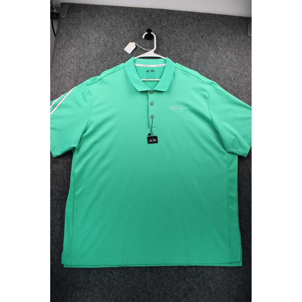 Adidas Golf Mens 2XL Climacool Polo Shirt Green Verandah Club Logo RN88387